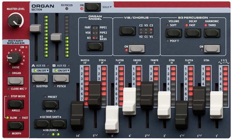 Nord Stage 4 organ panel